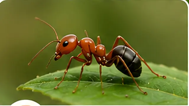 Red ant on a leaf with elbowed antennae for free AI insect identifier guide