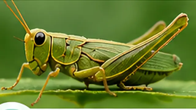 Green grasshopper with powerful hind legs for outdoor insect identification online