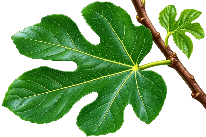 Common fig leaf example for plant identification