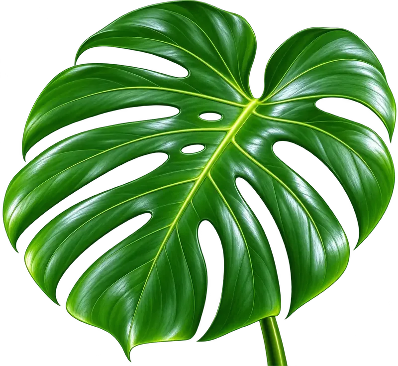 Swiss cheese plant leaf example for plant identification