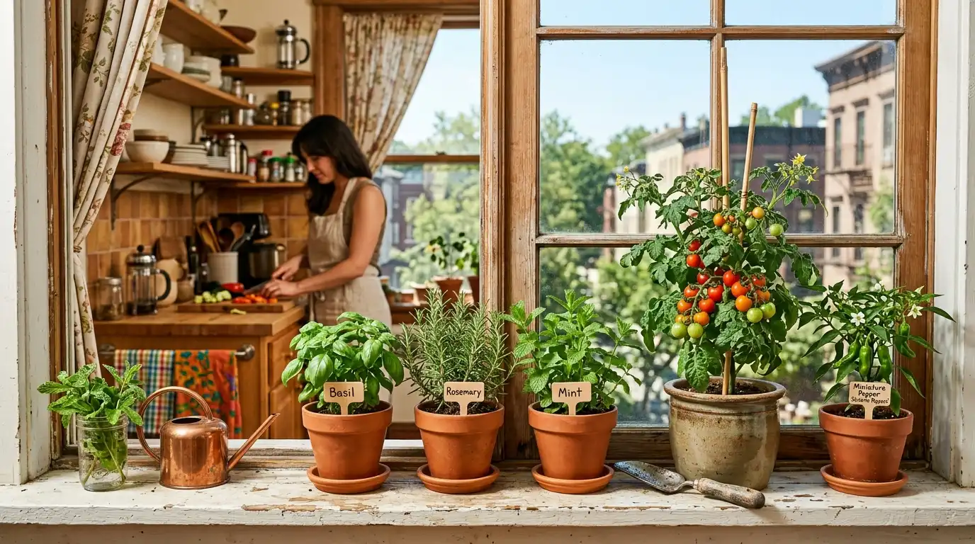 edible plants apartment indoor